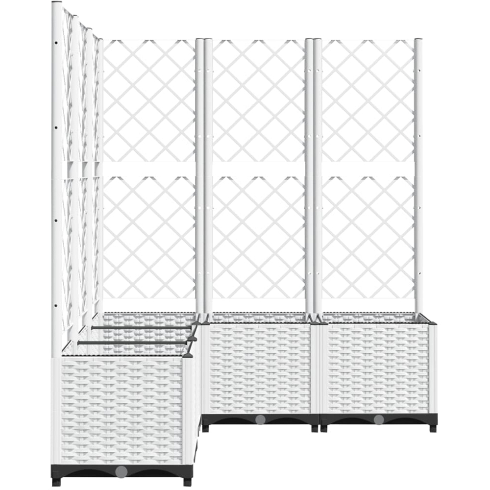 vidaXL White Polypropylene Garden Planter with Trellis 120 x 120 x 136cm Image 3