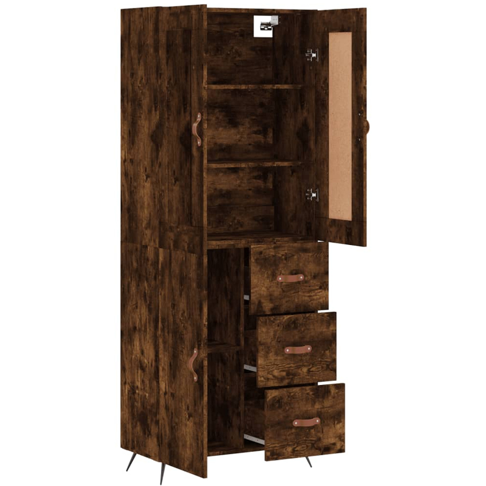 vidaXL 3 Door 3 Drawer Smoked Oak Highboard Image 4