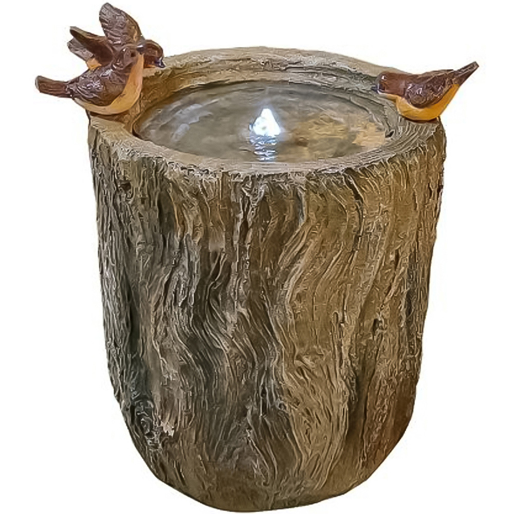 Tranquillity Bird On Log Water Feature Image