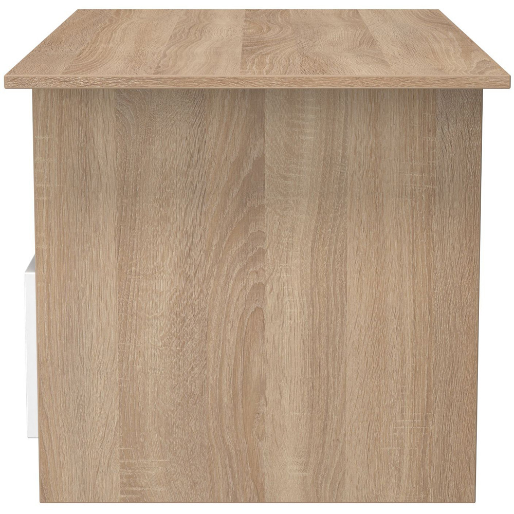 Crowndale Contrast Single Drawer White Matt and Bardolino Oak Coffee Table Ready Assembled Image 3