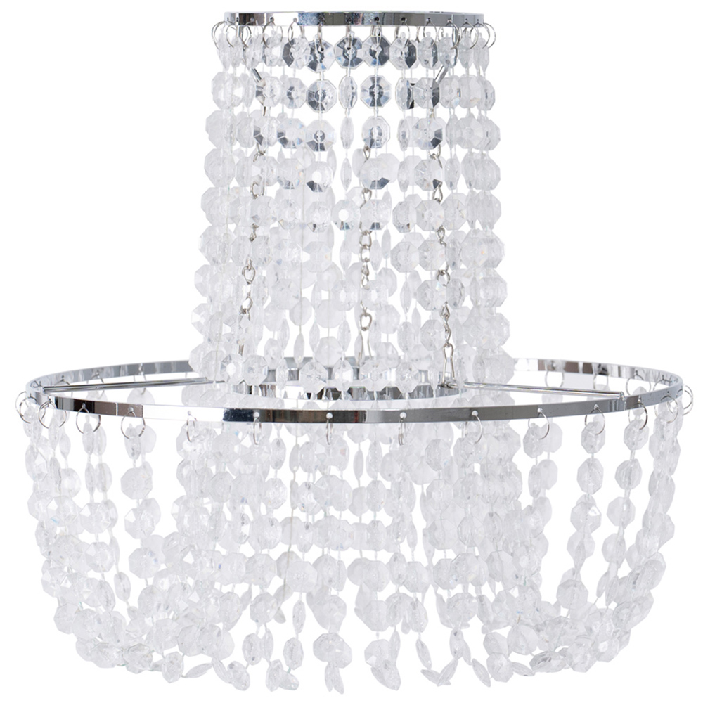 ValueLights Tegan Silver Jewel Droplet Pendant Lamp Shade Image 1