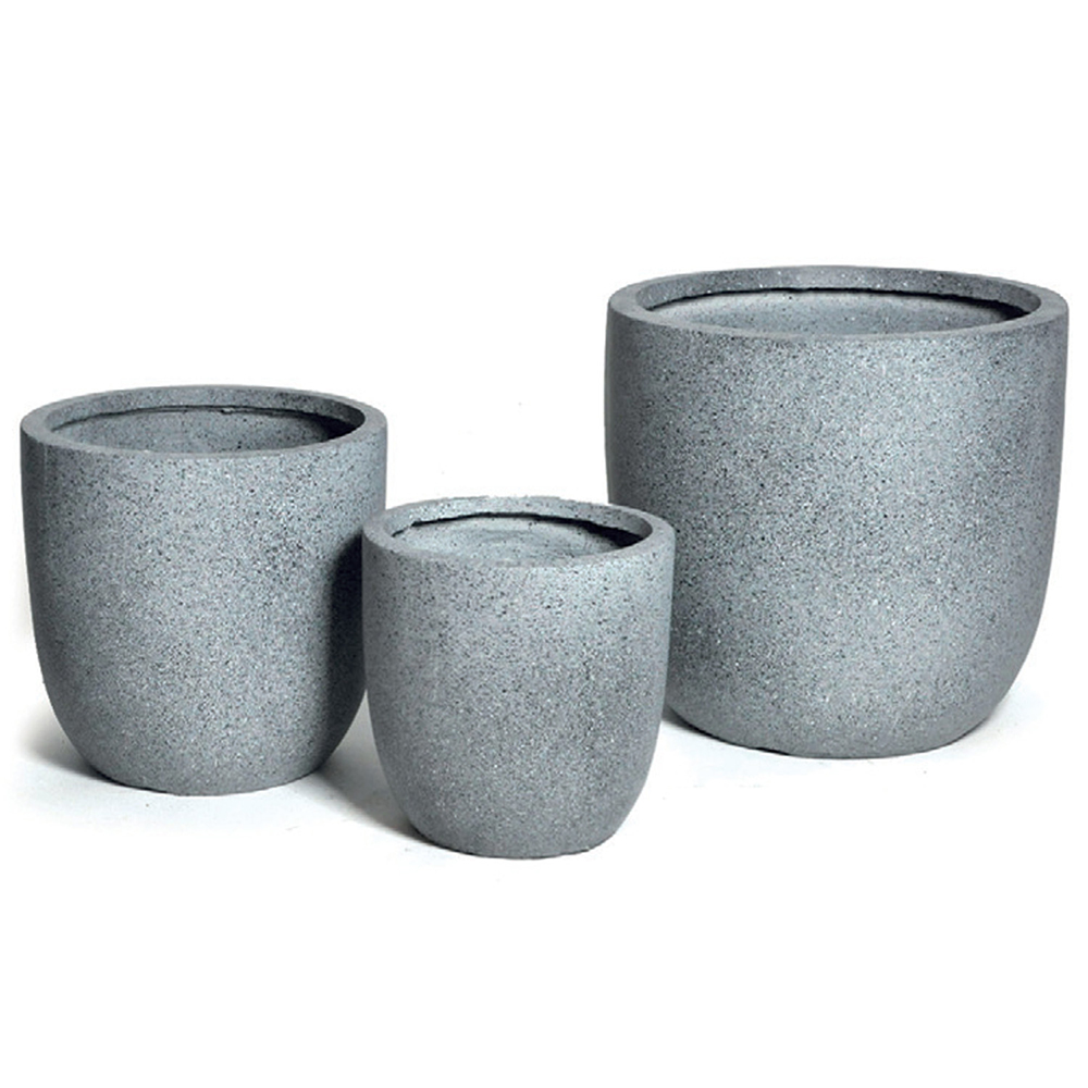 Granito Grey Granite Egg Plant Pot 34cm Image 2