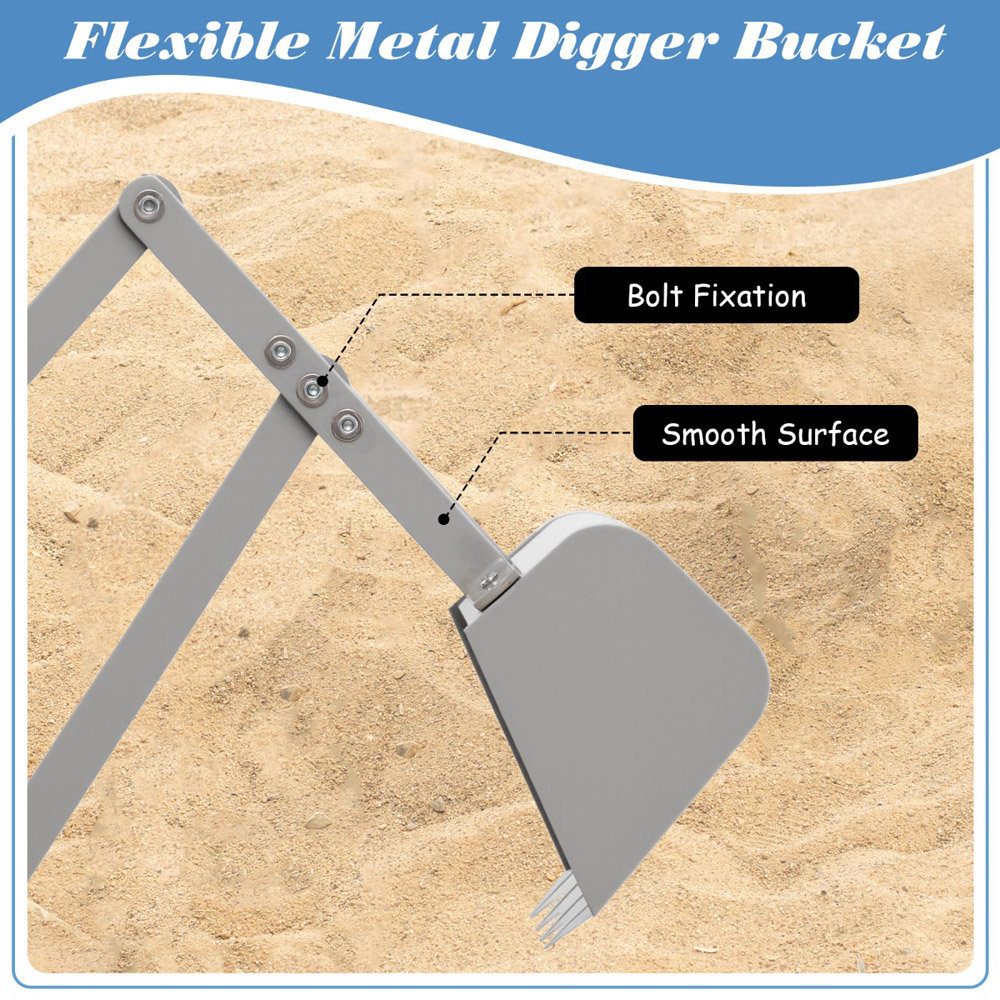 Costway Kids Grey Rotatable Sand Digger Image 4