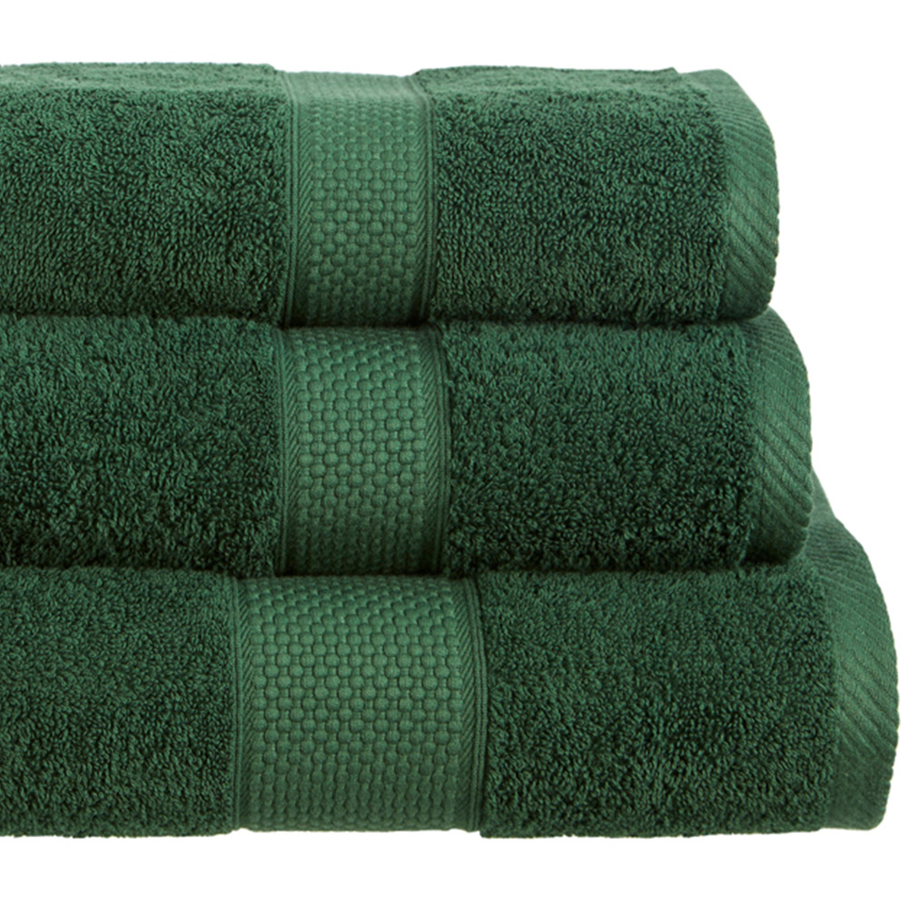 Imperial Hotel Quality Bottle Green Combed Cotton Turkish Bath Mat Image 2