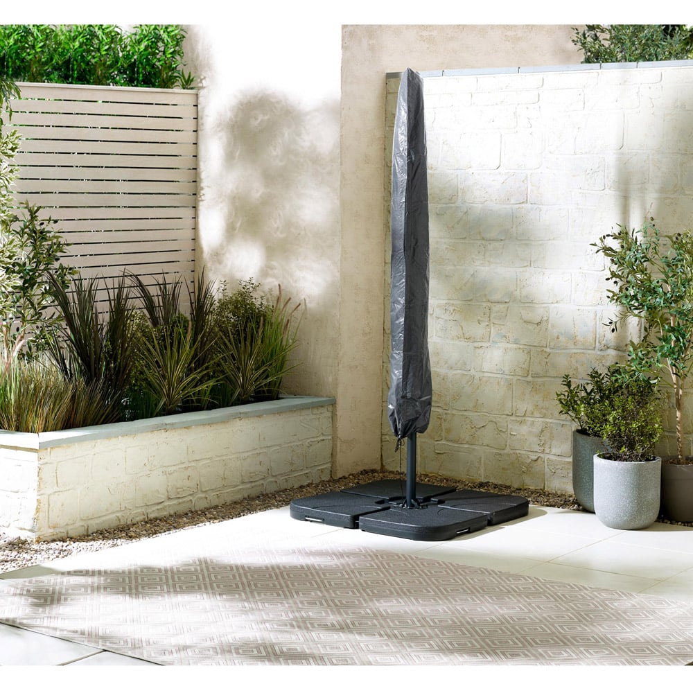 Furniturebox Gretna Cream Square Outdoor Cantilever Parasol and Base Image 7