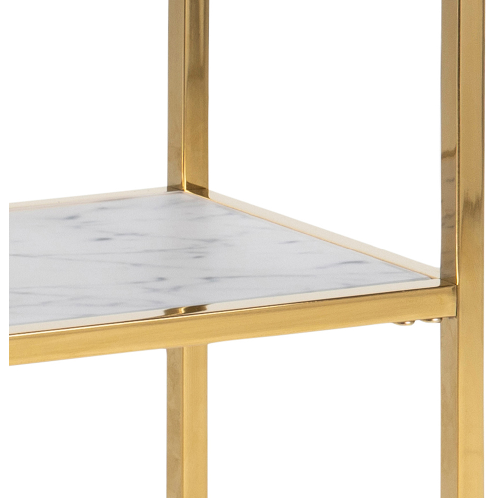 Florence Alisma White Marble Glass Top Console Table Image 7
