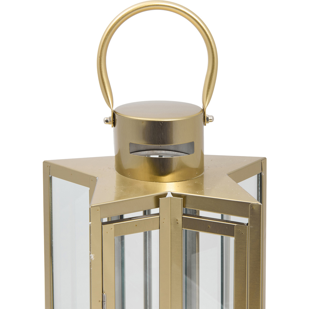 Stainless Steel Star Shaped Lantern Gold Image 4