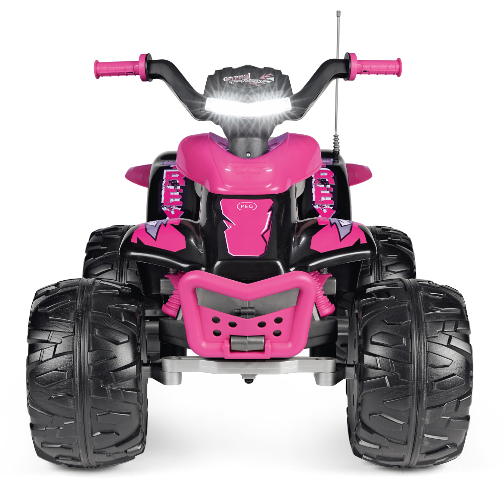PEG Corral T-Rex Kids Electric Ride-On Quad Bike with Lights and Sounds Pink 12V Image 3