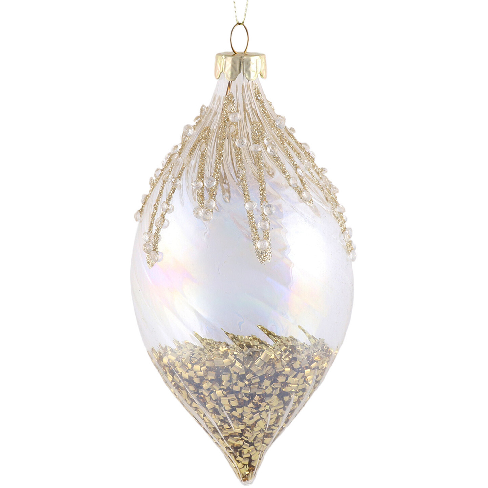 Grace and Glory Iridescent Gold Christmas Bauble Image 3