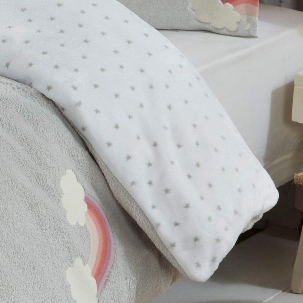 Smart Living Double Fleece Glow in the Dark Rainbow Duvet Set Image 4