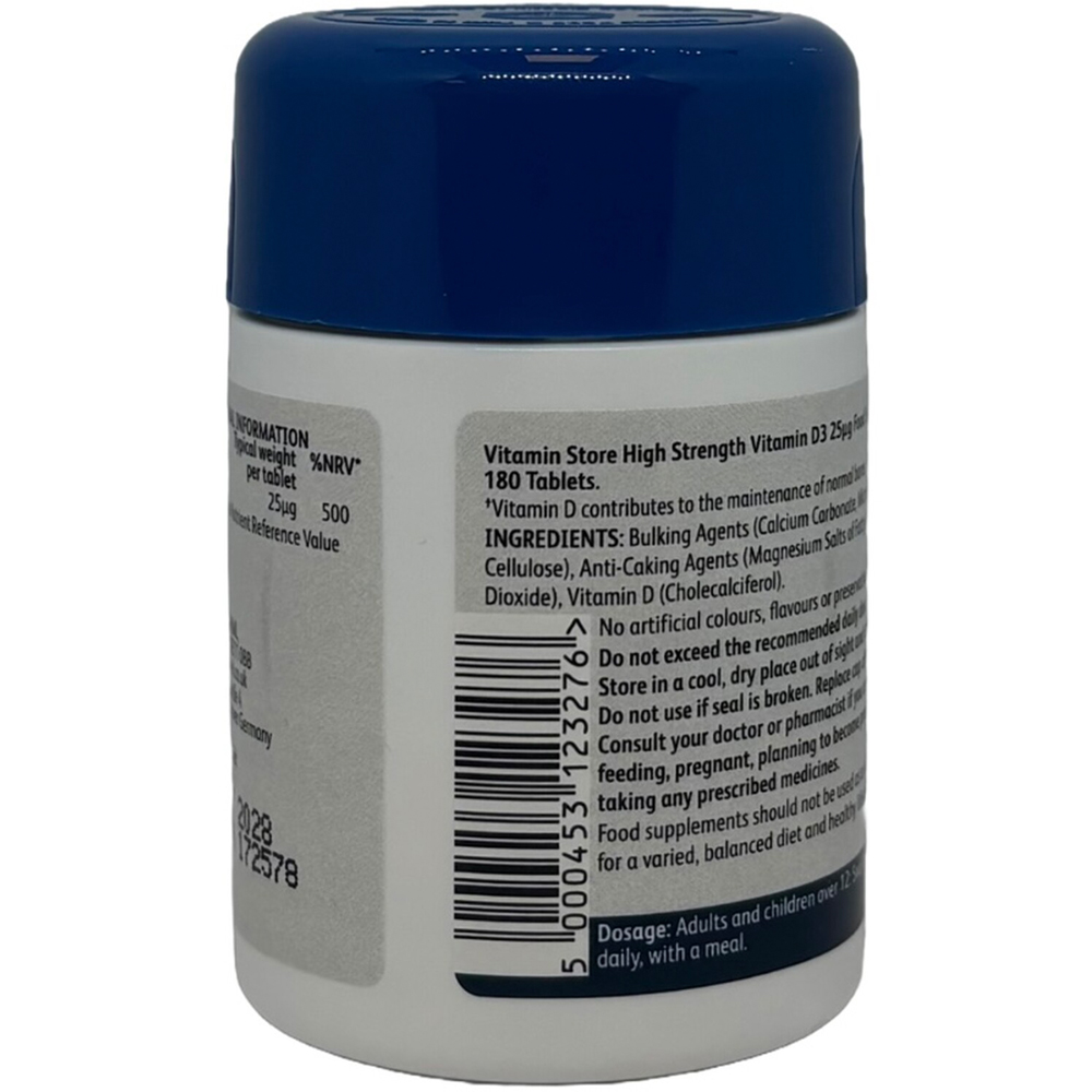Pack of 180 Vitamin Store Vitamin D3 Tablets Image 3