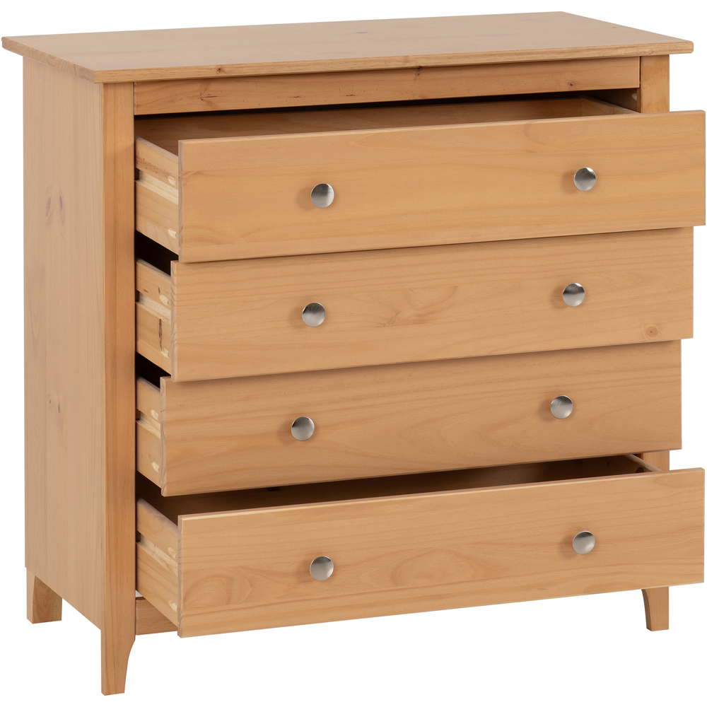 Seconique Oslo 4 Drawer Antique Pine Chest of Drawers Image 3