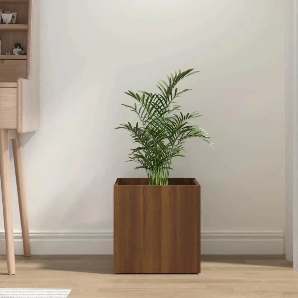 vidaXL Oak Brown Engineered Wood Planter Box 40cm Image 2