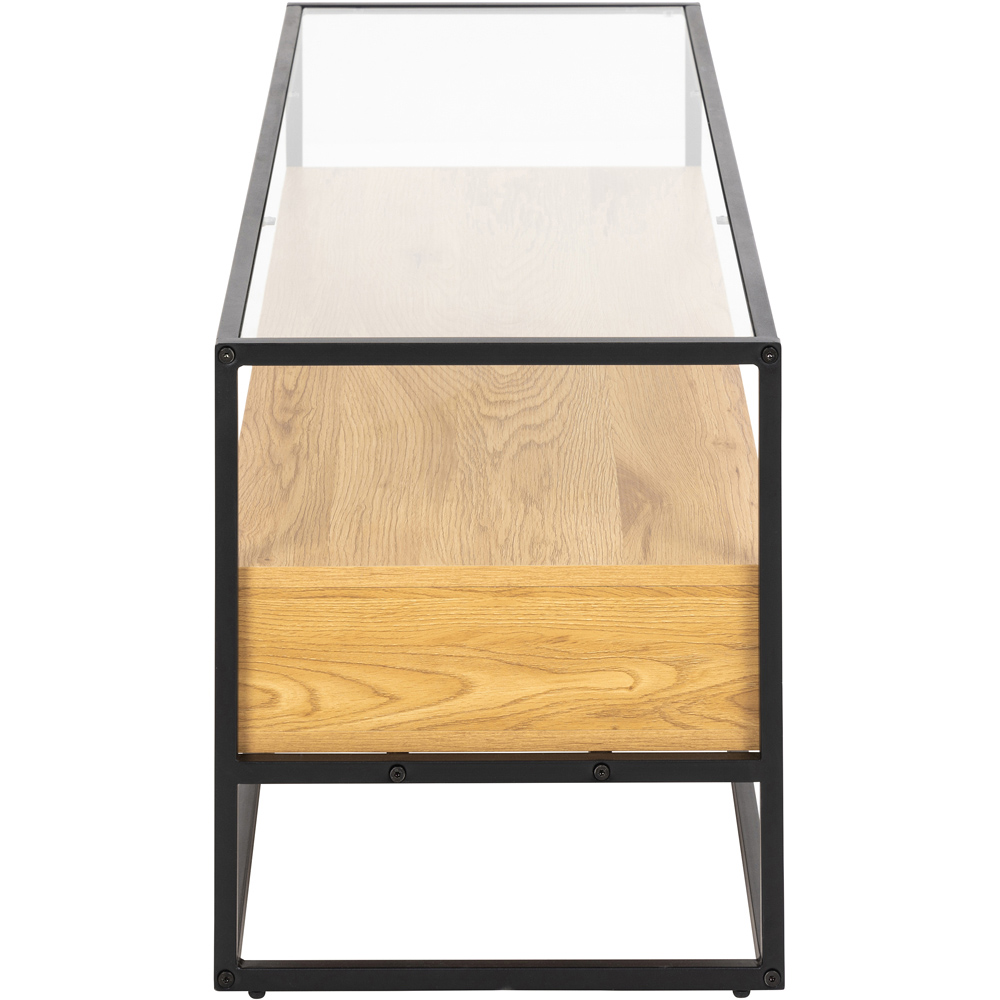 Florence Randolf 3 Shelf Black and Oak TV Unit Image 4