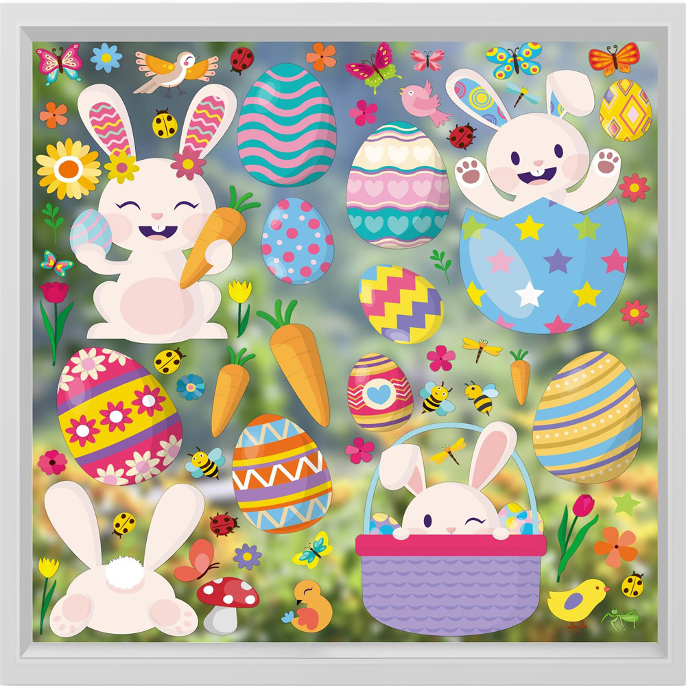 Walplus Happy Bunny Easter Window Cling Sticker Set 150 Piece Image 6