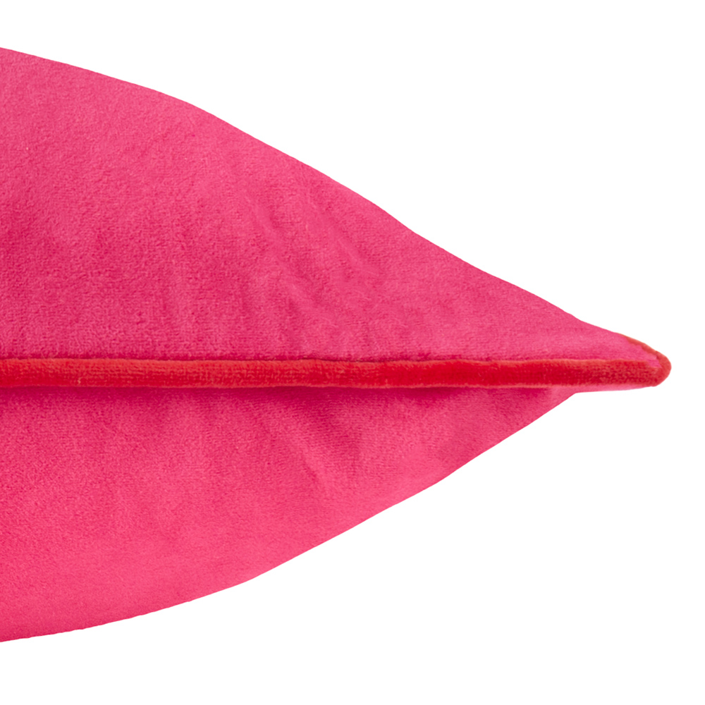 Furn Meridian Pink and Red Velvet Cushion 55 x 55cm Image 4