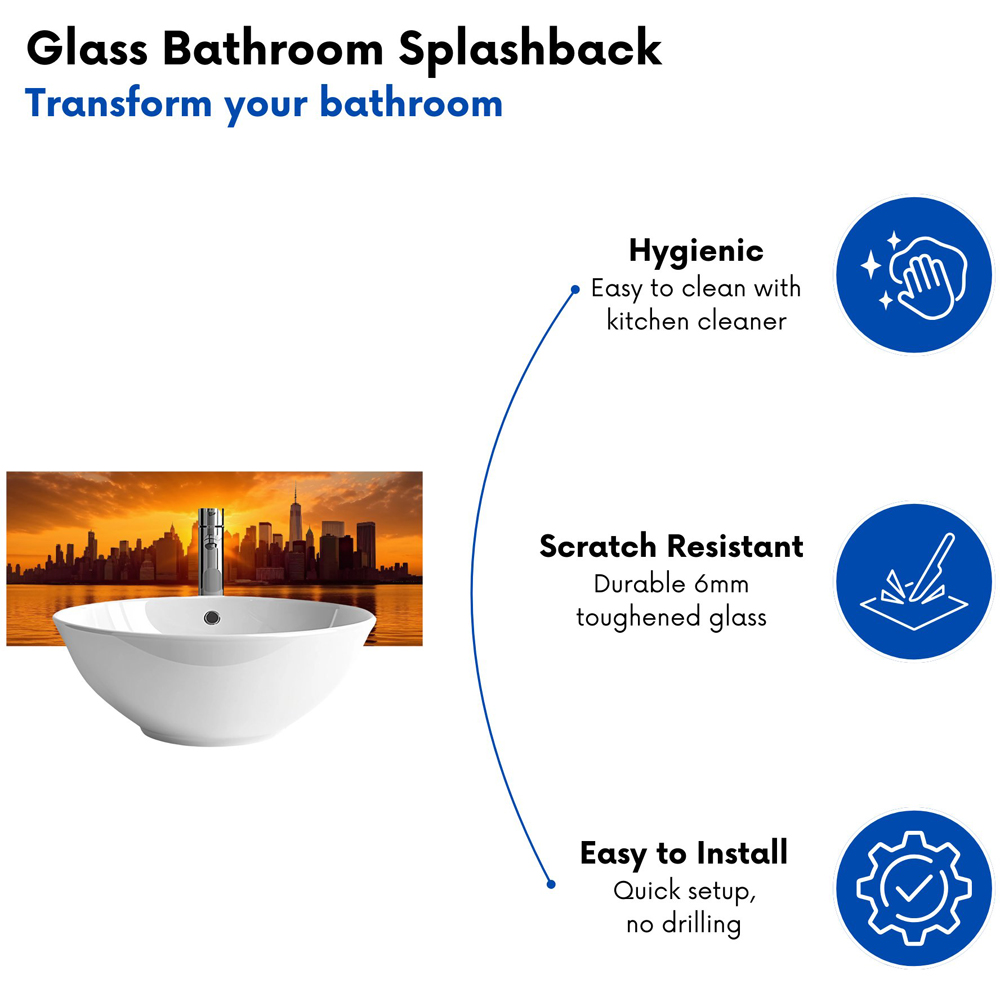 Warren Reed Designer Sunrise In The City Bathroom Splashback 25 x 60cm Image 4