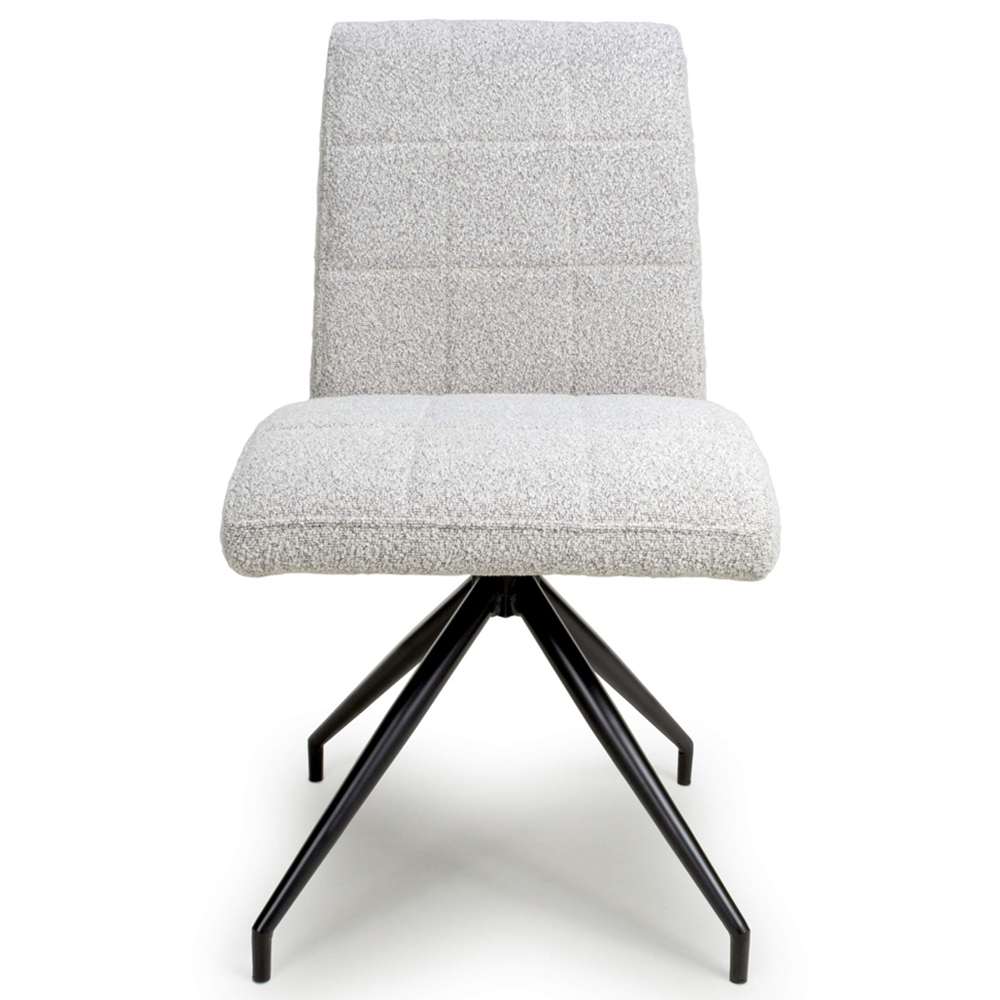 Shankar Laurel Set of 2 Smoke Grey Boucle Dining Chair Image 5