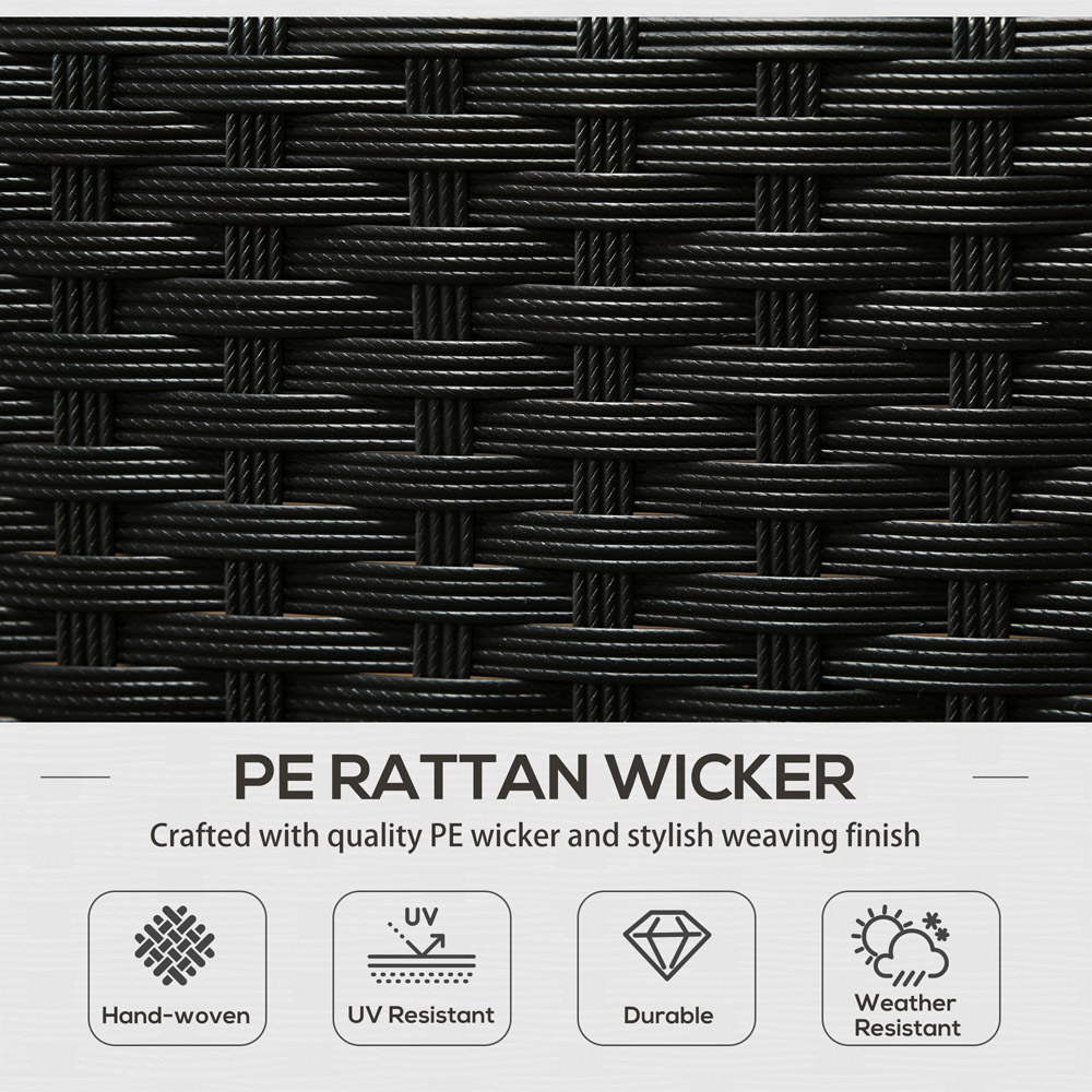 Outsunny 5 Seater Black Sofa Lounge Set Image 4