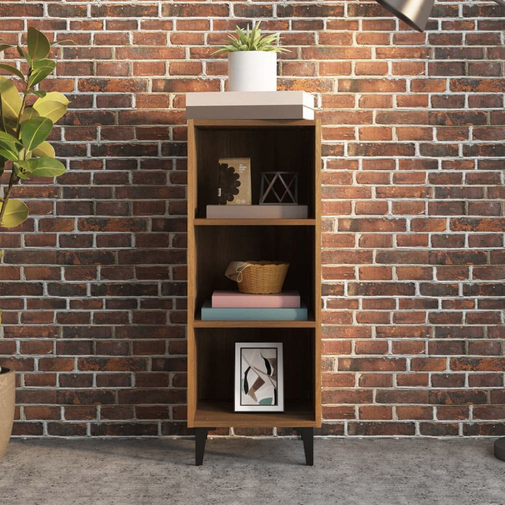 vidaXL 3 Shelf Brown Oak Sideboard Image 3