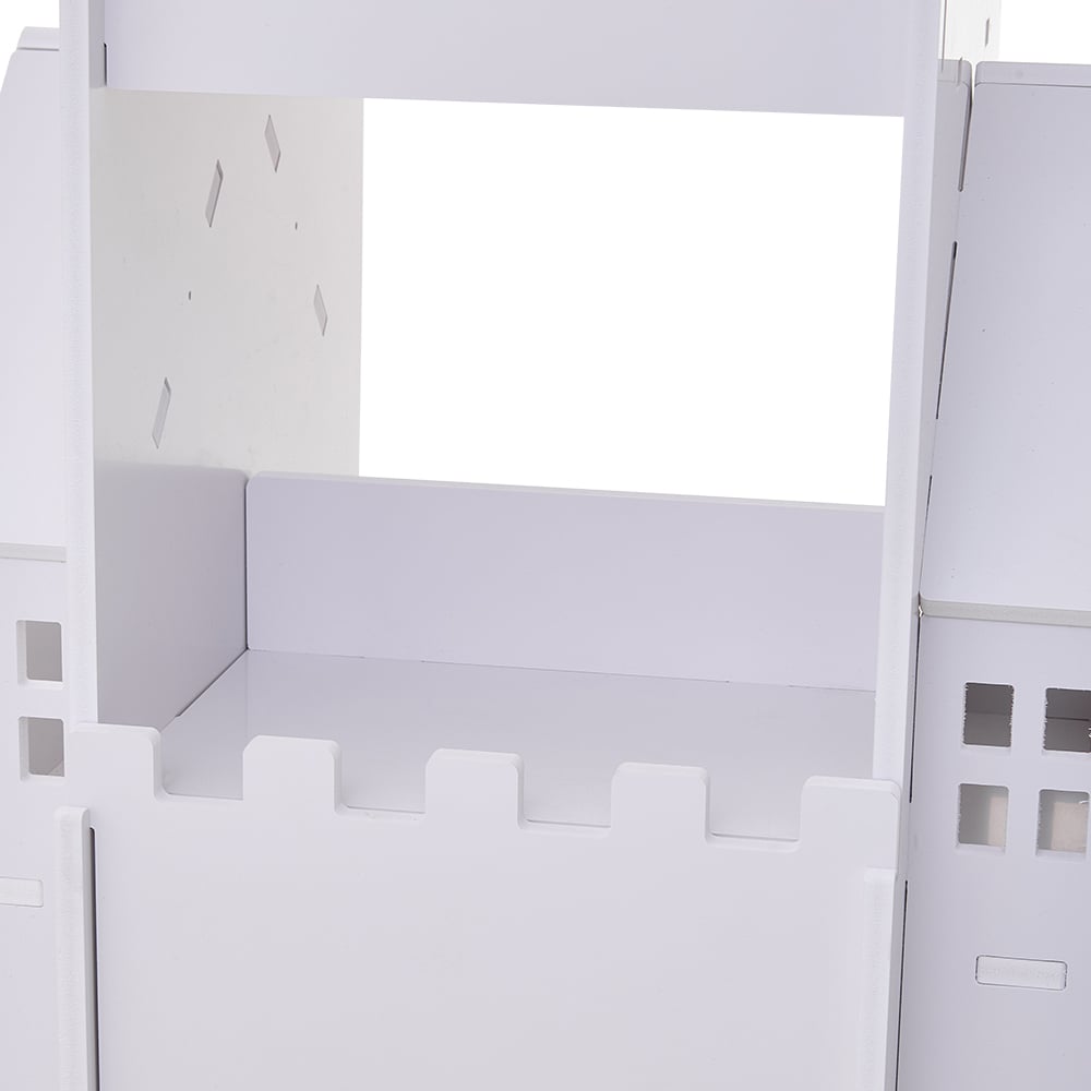 Living and Home 3 Tier White Rotating Kids Castle Bookshelf Image 5
