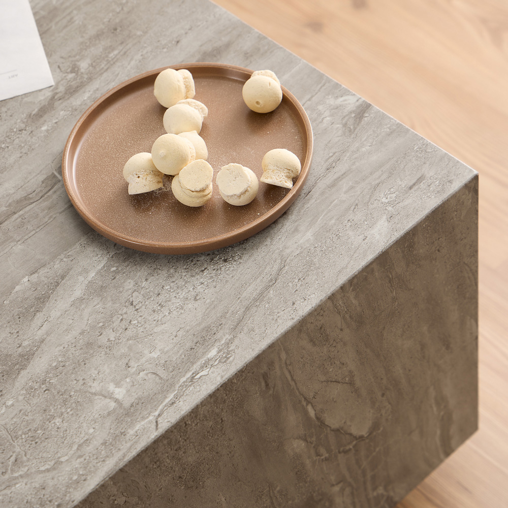 Florence Dice Grey Marble Square Coffee Table Image 4