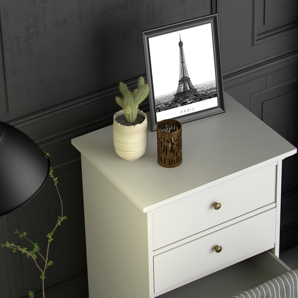 Florence Paris 5 Drawer White Chest of Drawers Image 6