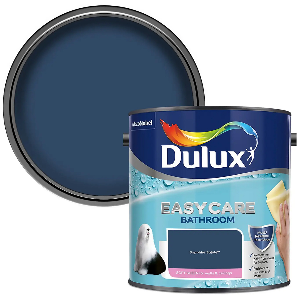 Dulux Easycare Bathroom Sapphire Salute Soft Sheen Paint 2.5L Image 1
