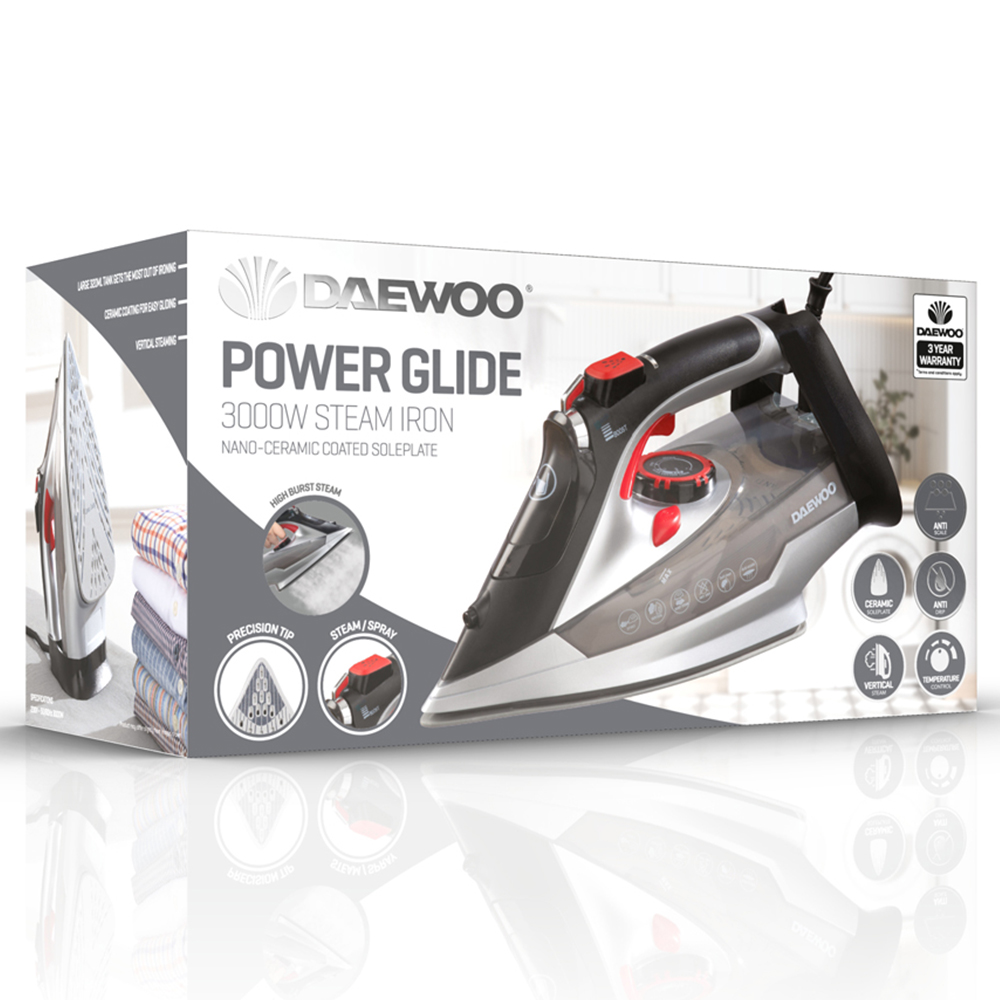 Daewoo SDA1591 Power Glide Steam Iron 3000W Image 6