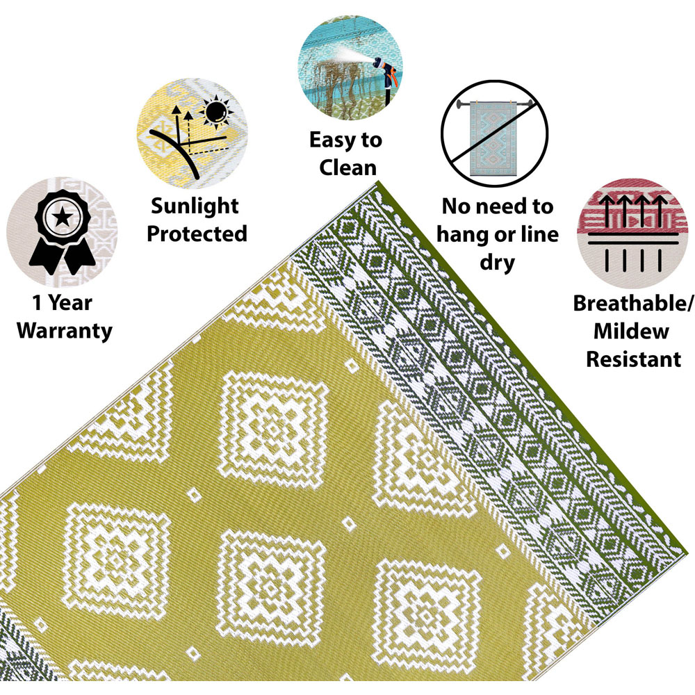 Green Decore Venice Golden Green and Deep Forest Green Outdoor Rug 120 x 180cm Image 3