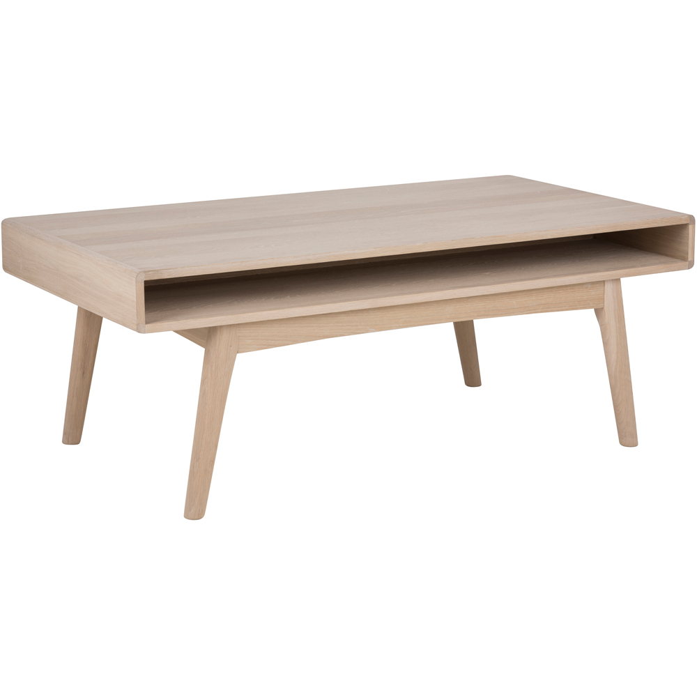 Florence Marte Single Shelf White Oak Coffee Table Image 2