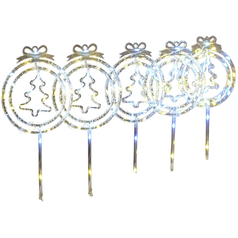Set of 5 Tree Stake LightsWhite Image 2