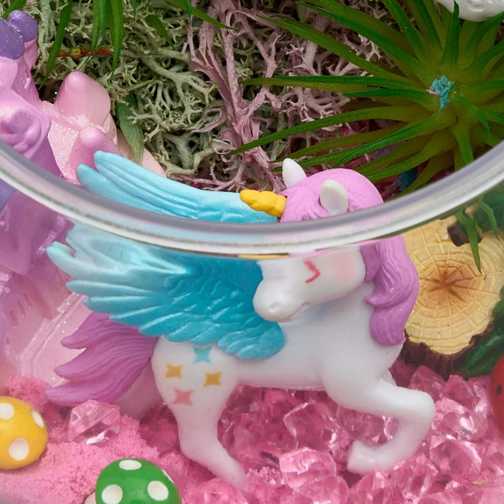 H&O Direct Kids DIY Unicorn Castle LED Terrarium Kit with Remote Image 5