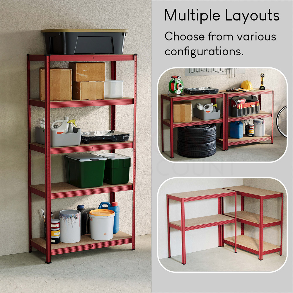 Home Vida 5 Tier Red Garage Shelf Image 4