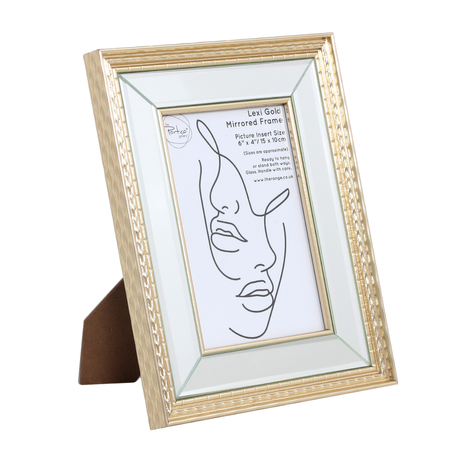 The Port. Co Gallery Lexi Gold Mirrored Photo Frame 6 x 4 inch Image 6