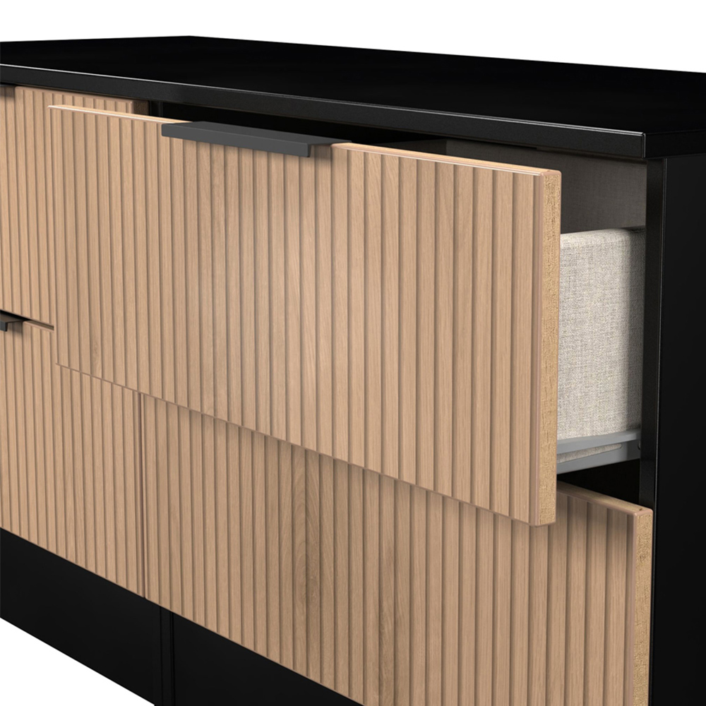Crowndale Java 4 Drawer Slatt Effect and Black Bedbox Image 6