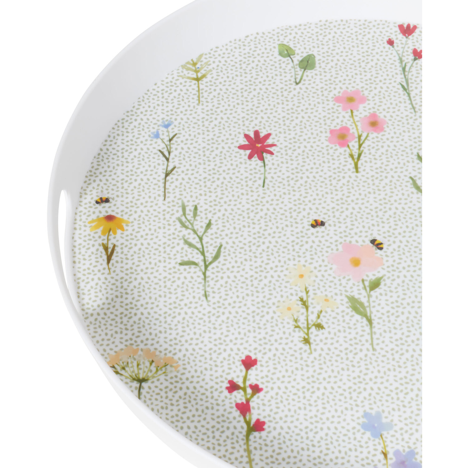 Flower Market Round Tray - White Image 3