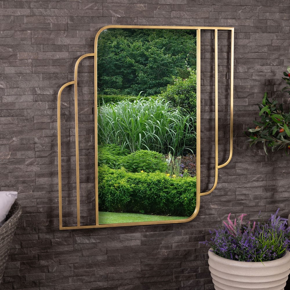 Charles Bentley Prague Gold Rectangular Wall Mirror Image 2
