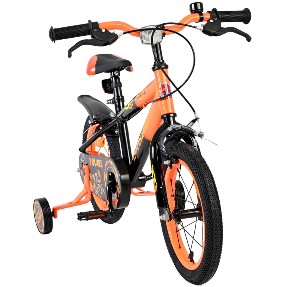 Volare Strike Kids 14 inch Orange and Black Bike with Stabilisers Image 2