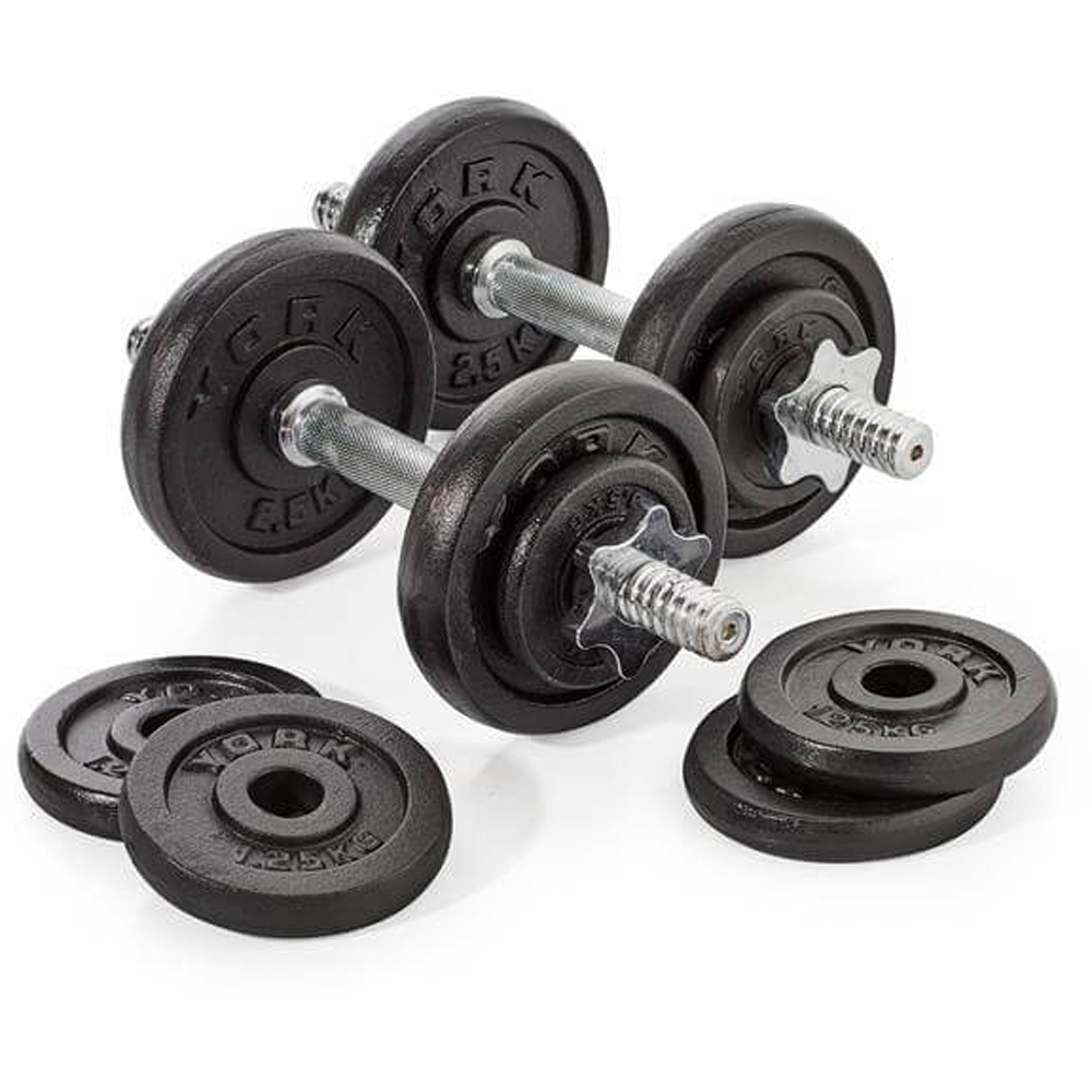 York Cast Iron Dumbbell Set with Case 20kg Image 5