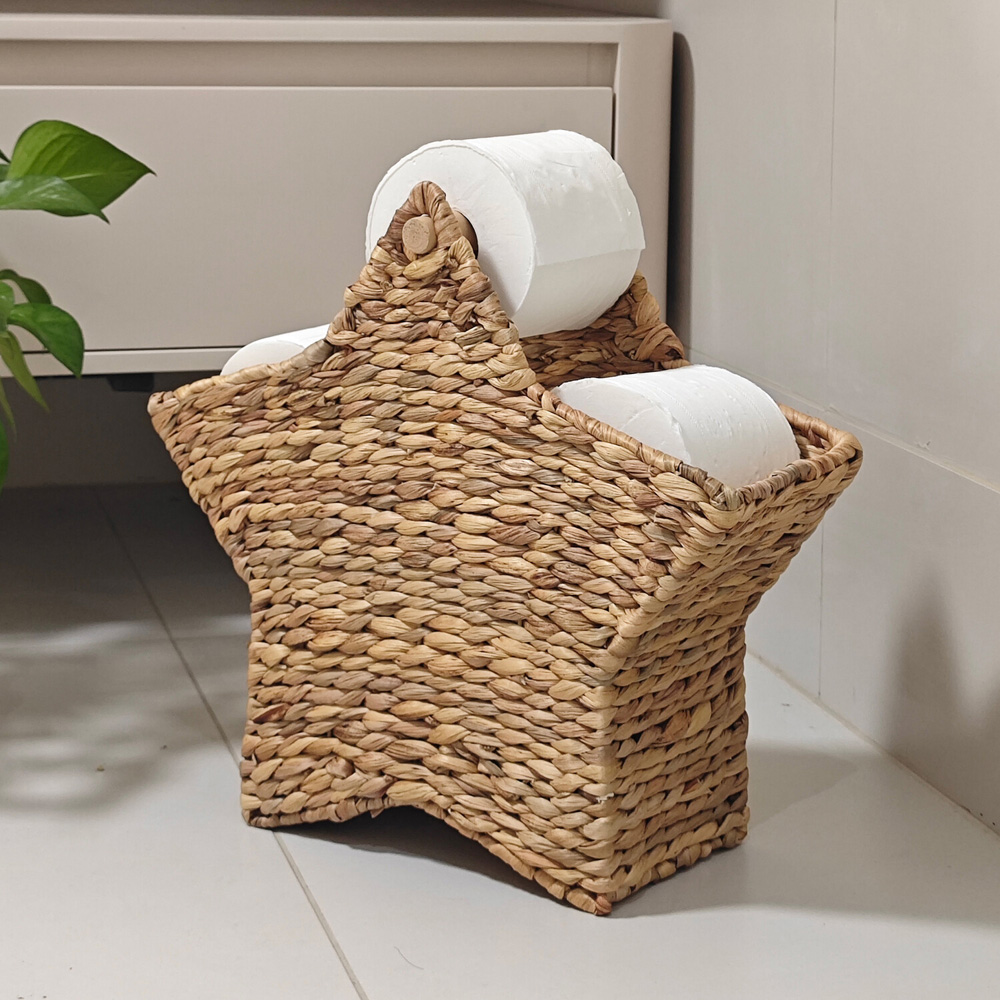 Star Toilet Roll Holder Natural Image 4