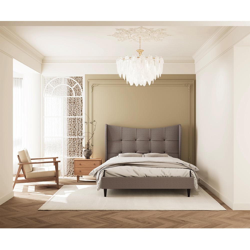 Seconique Verona Double Brown Fabric Bed Frame Image 8