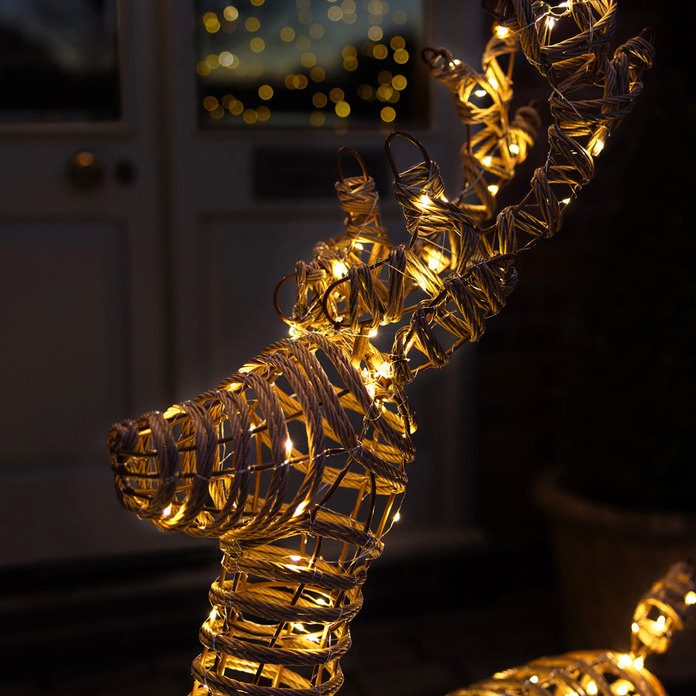 Charles Bentley Large Rattan Light Up Reindeer Christmas Decoration 120cm Image 8