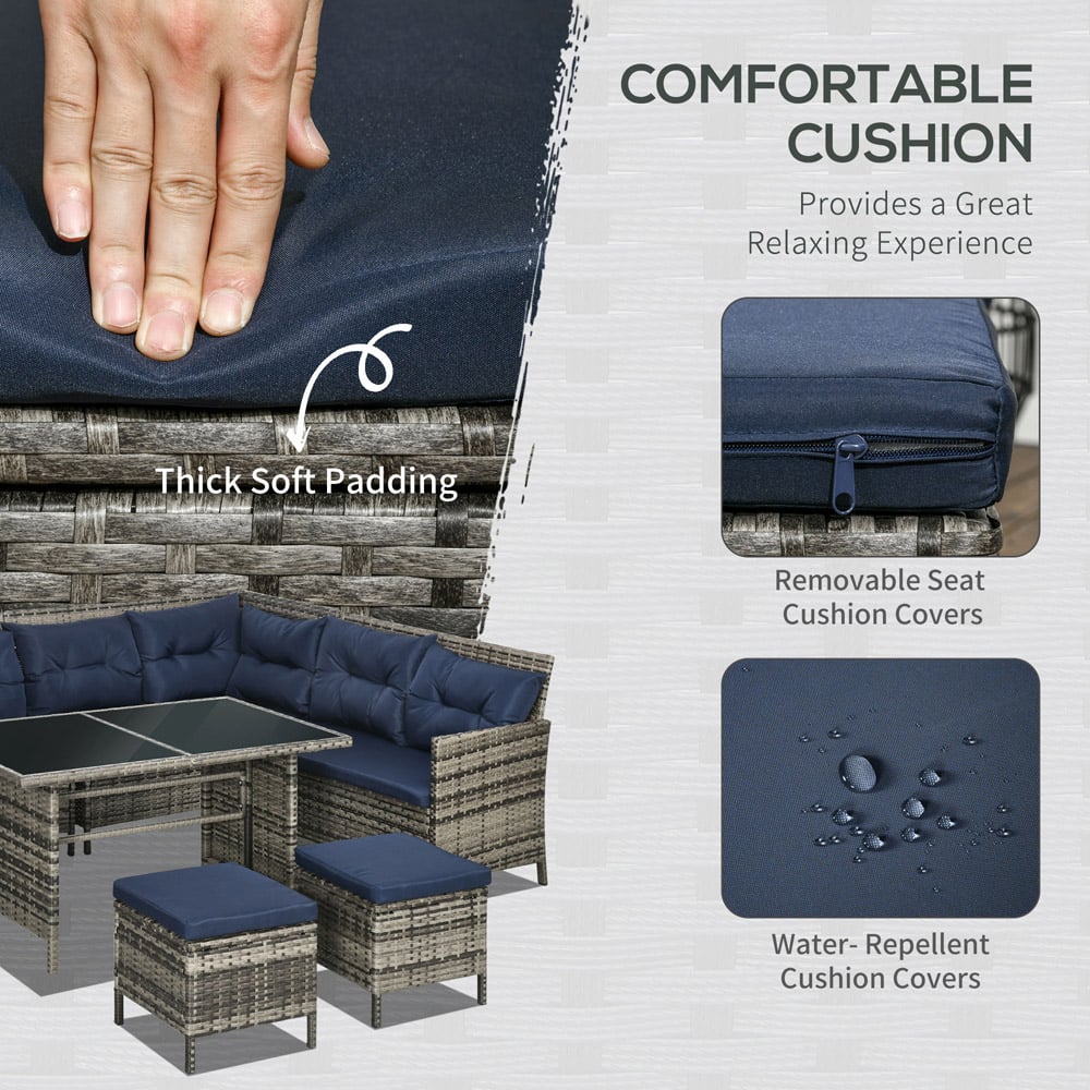 Outsunny 8 Seater Rattan Sofa Lounge Set Image 5