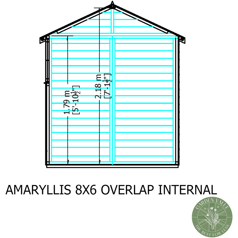 Shire Amaryllis 8 x 6ft Dip Treated Overlap Shed Image 8