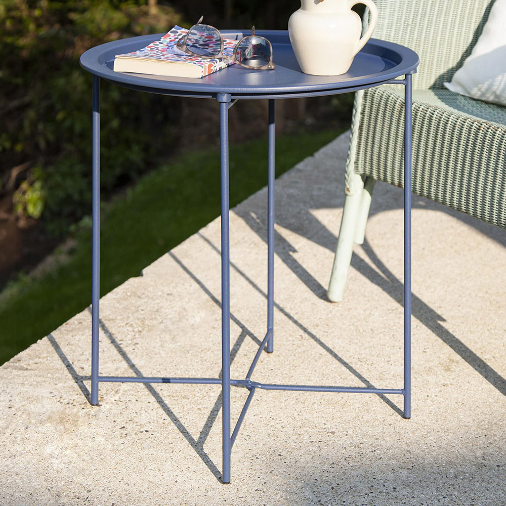 Noa and Nani Dark Blue Foldable Bistro Tray Table Image 1