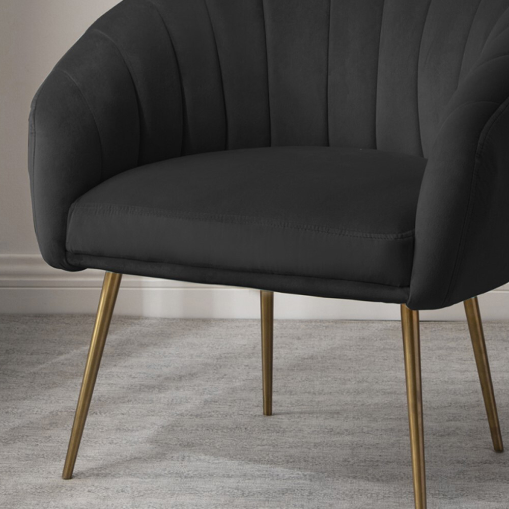 Artemis Home Helena Black Velvet Accent Chair Image 2