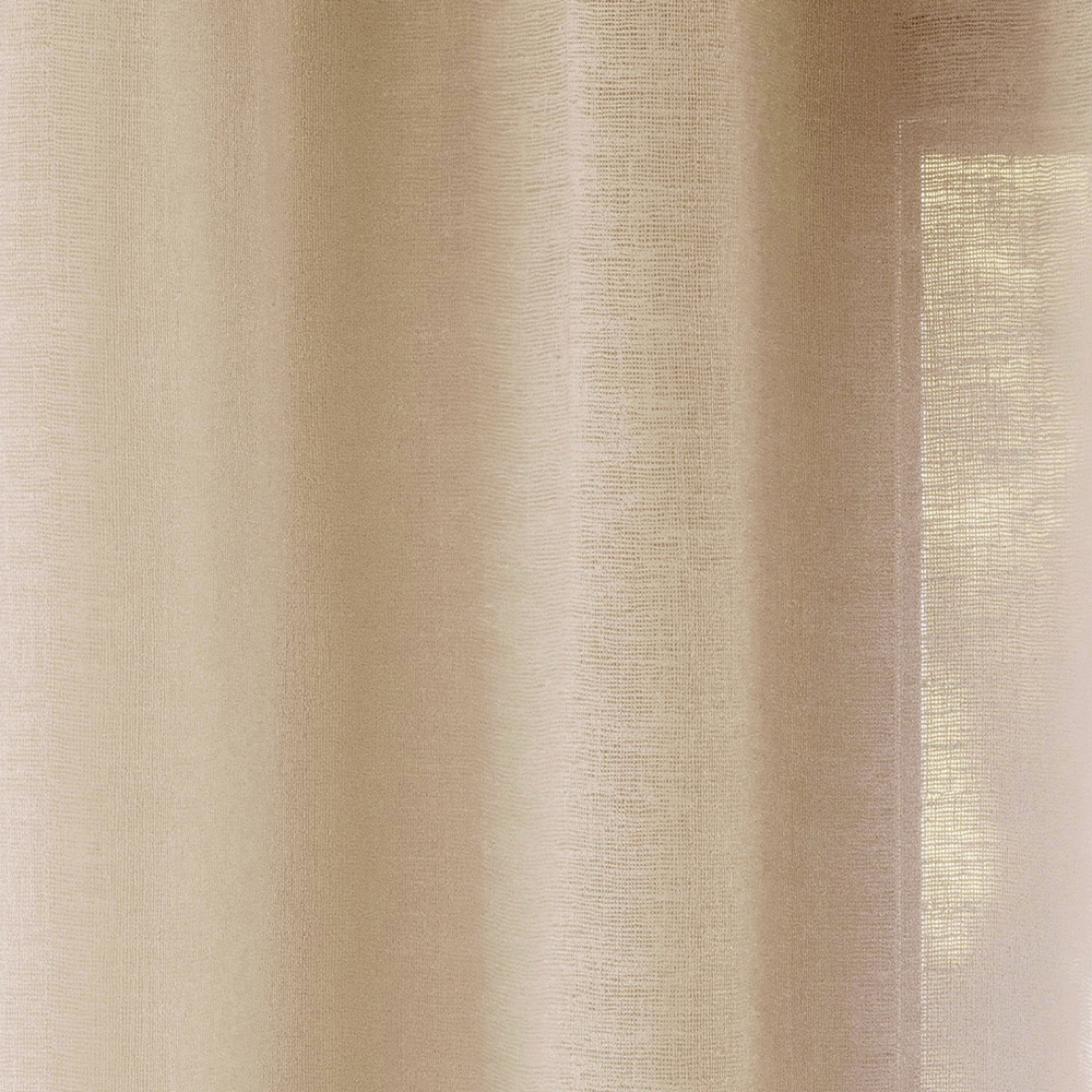 Tyrone Textiles Rhodes Natural Linen Look Rod Pocket Voile Panel Curtains 140 x 122cm Image 3
