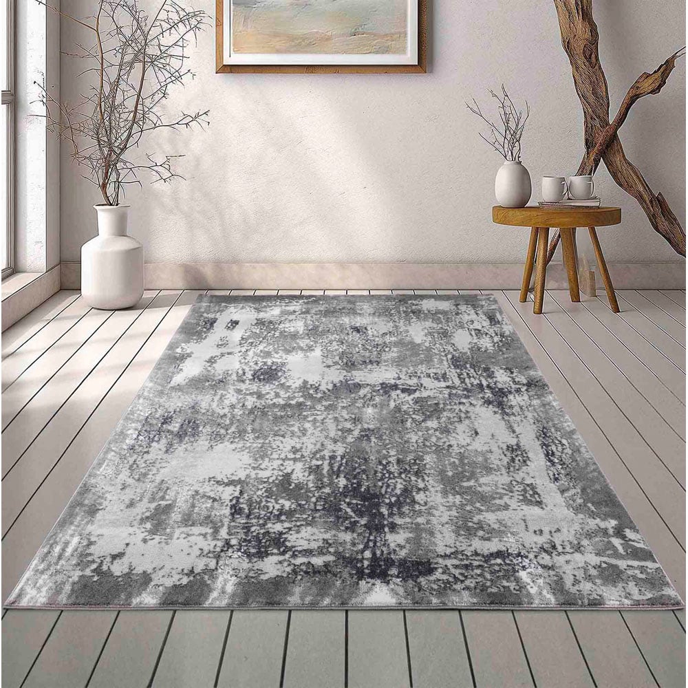 Desire Rugs Serenity Grey Abstract Acrylic Rug 120 x 170cm Image 2