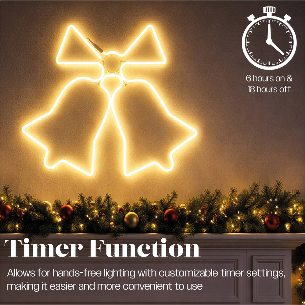 Xmas Haus Warm White SMD LED Neon Bell Christmas Decoration 60cm Image 7
